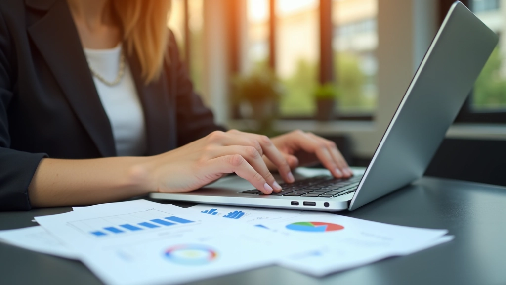 Persona s notebookem pracující na finančním plánování